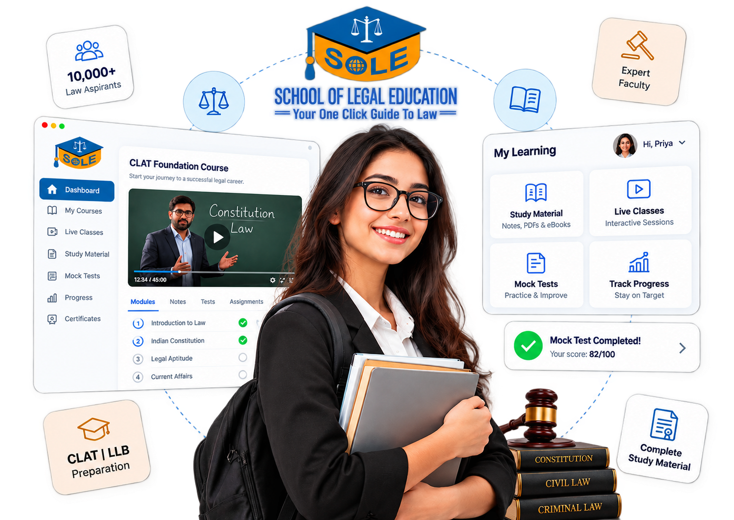 Law students learning Indian law online with SOLE